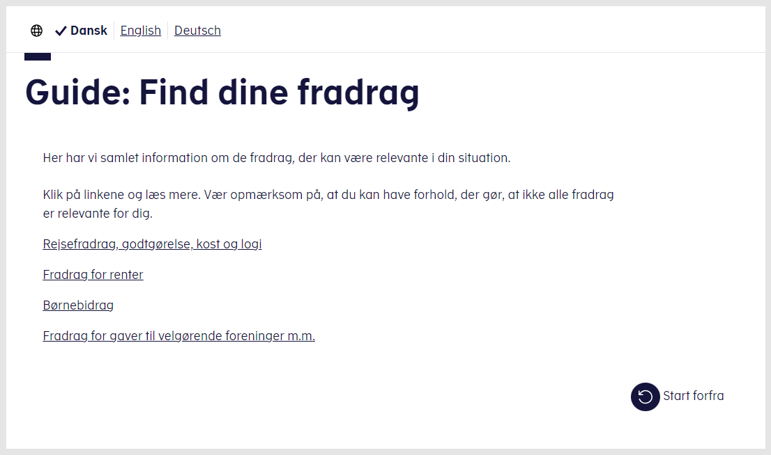 Flow module eksempel på resultatside