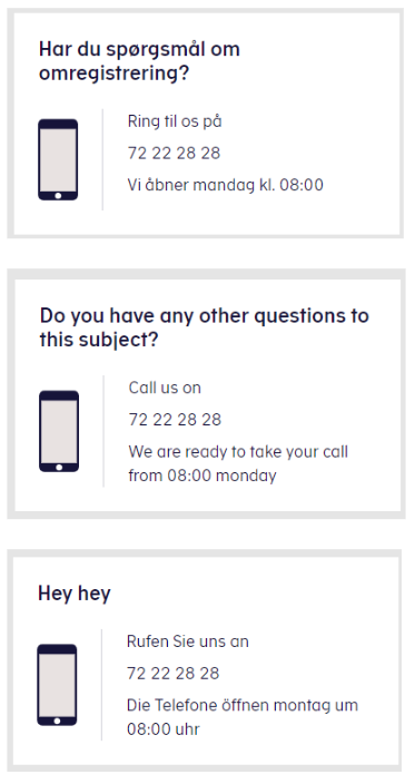 Eksempel på åbningstider