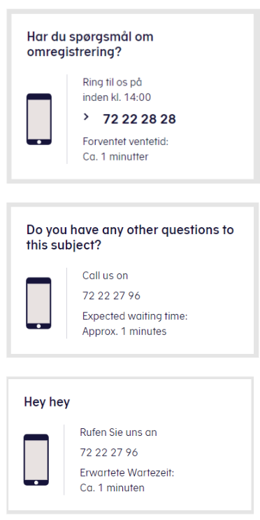 Eksempel på åbningstider